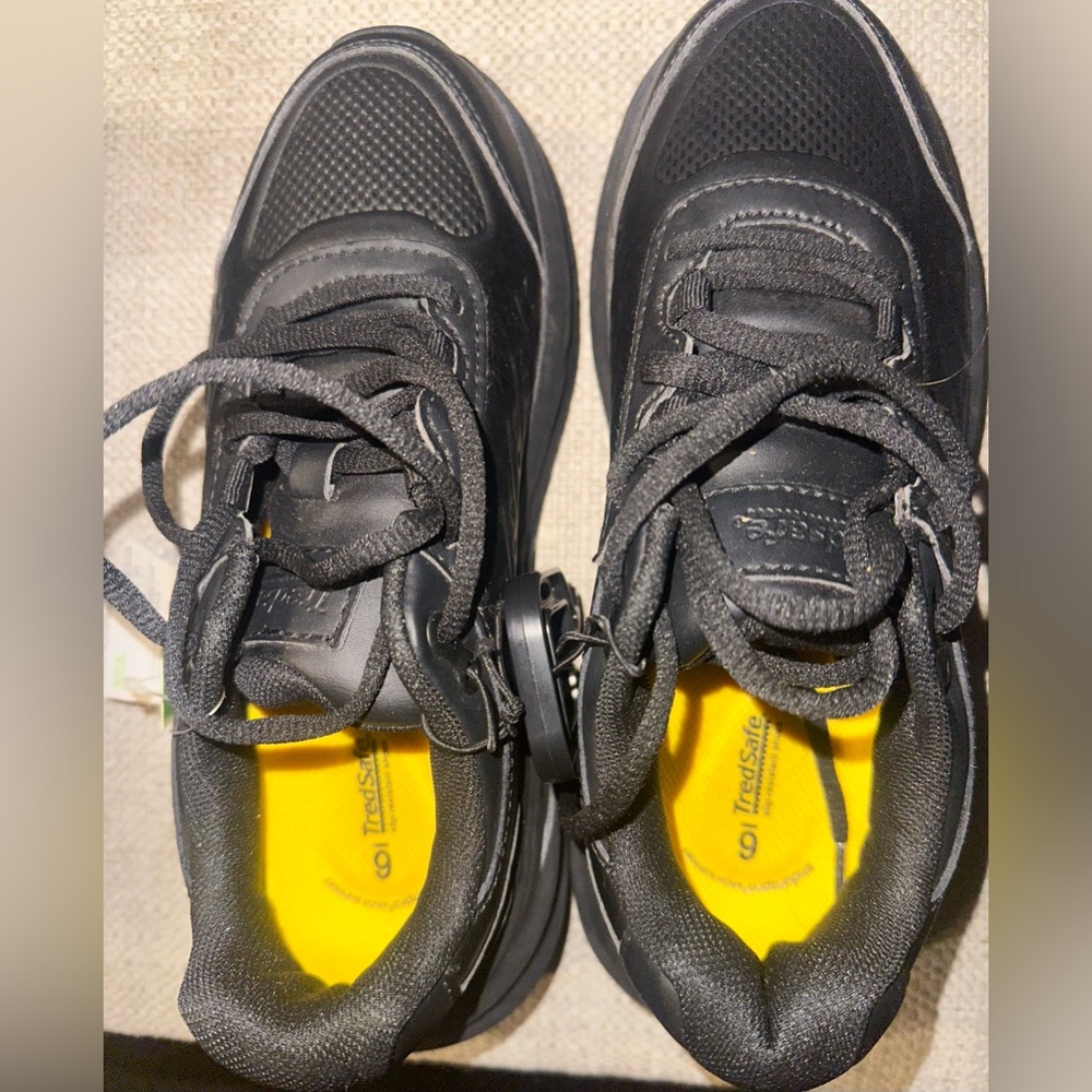 Black Athletic Shoes with Yellow Insoles